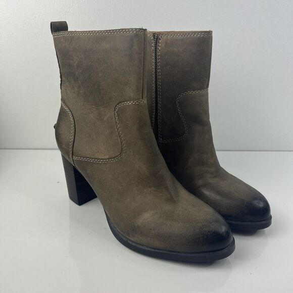 Sperry Shoes - Sperry Top Sider Dasher Grace Brown Leather Boots With Burnished Toe US 9.5